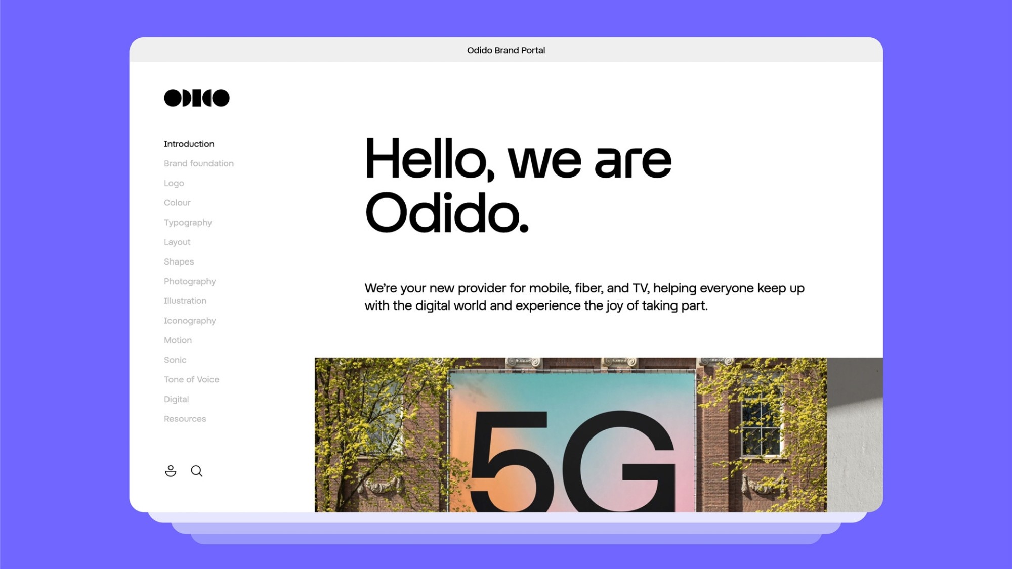 Brand portal design for Odido’s website title=